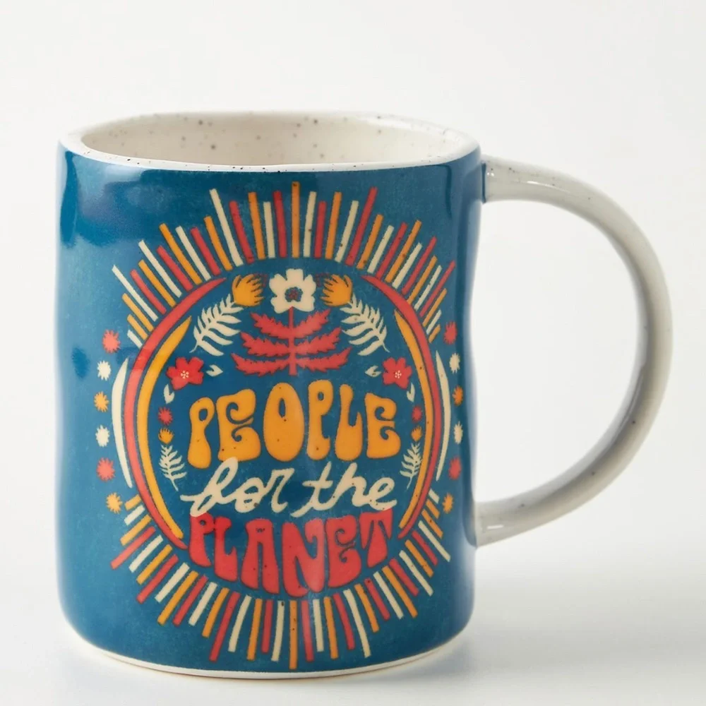 Dazey LA Retro Hippie Boho Peasant Farm Modern Minimal House Deco Planet Mug Cup